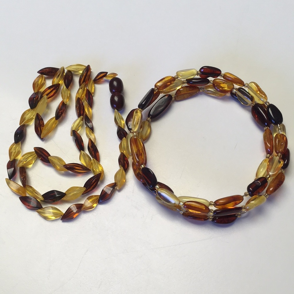 Baltic Natural Amber Necklace and Bracelet
